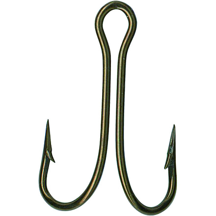 Mustad Classic Double Hook, Open Shank Ringed Eye, Bronze, Size 10, 50 per Pack, 7825-BR-10-50