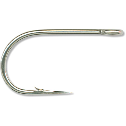 Mustad Classic Salmon/Siwash Hook, Hollow Point, Wide Gap, 3X Strong, Ringed Eye, Stainless Steel, Size 9/0, 2 per Pack, 95160-SS-9/0-2
