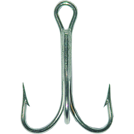 Mustad Classic Treble Hook, Standard Shank, Ringed Eye, Duratin, Size 2/0, 25 per Pack, 3551-DT-2/0-25
