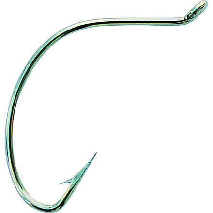 Mustad Classic Wide Gap Hook, Hollow/Slightly Reversed Point, Offset, Up Eye, Stainless Steel, Size 5/0, 37160S-5/0-27