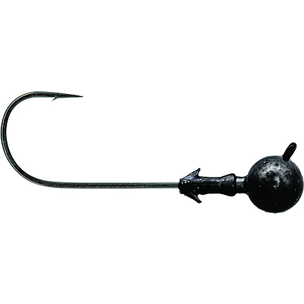 Mustad Elite FootBall Head Jighead, 1/0 Hook, Matte Black, 3/16oz, 3/per Pack, FH898-3/16-MBL-3