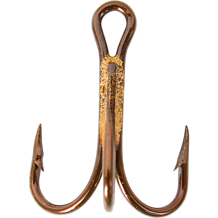 Mustad Kingfish Treble Hook, 4X Strong, Ringed Eye, Bronze, Size 4, 25 per Pack, 3599C-BR-4-25
