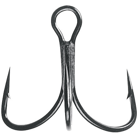Mustad KVD Elite Triple Grip Treble 2X Short 1X Strong, Forged, Black Nickel, Size 1/0, 11/pack, TG76NP-BN-1/0-6U