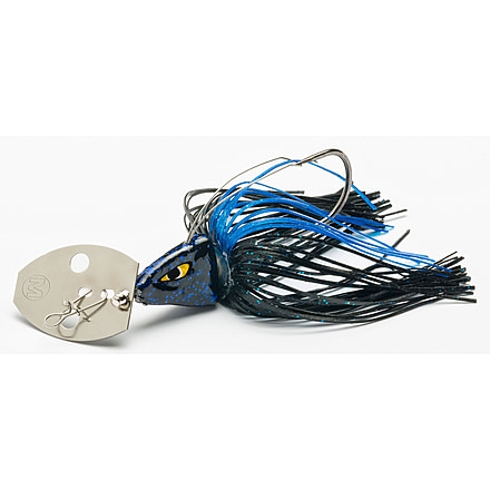 Mustad Skatter Shade Blade Jig, Black/ Blue, 3/8oz, WSS608-3/8-BB-1