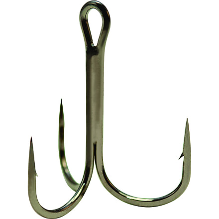 Mustad Ultrapoint KVD Elite Triple Grip Treble Hook, Needle Point, Round Bend, Ringed Eye, Black Nickel, Size 2, 6 per Pack, TR58NP-BN-2-6U