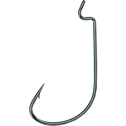 Mustad Ultrapoint Mega Bite Soft Plastic Hook, Needle Point, Extra Wide Gap, Ringed Eye, Black Nickel, Size 2/0, 5 per Pack, 37177NP-BN-2/0-5U