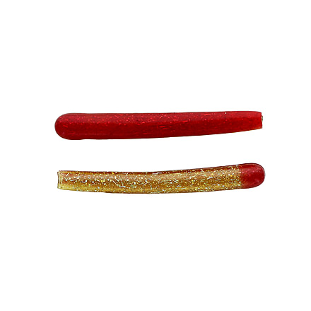 Mutiny Baits Deep Blue Series Tube, 4 1/2in, 5pk., Red Crab back-red w/red flk. Red stks/belly-rootbeer w/holo stks, blk flk, 340-MB450