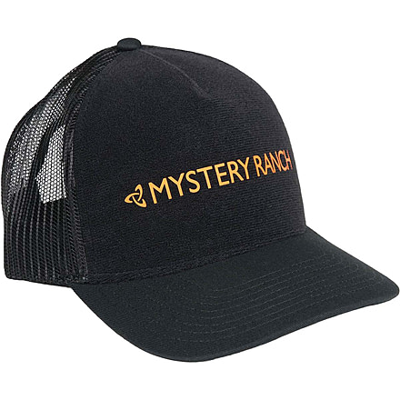 Mystery Ranch Logo Front Trucker Hat, Black, One Size, 113107-001-00