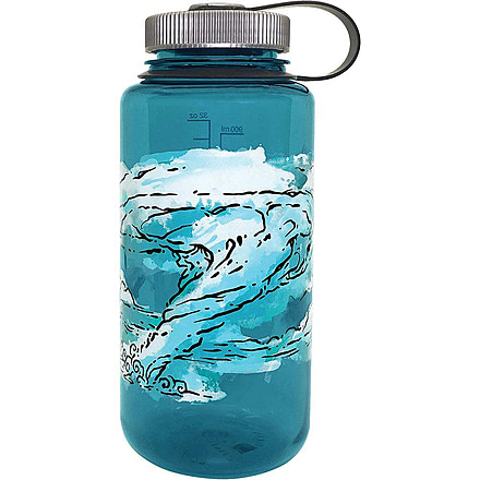 Nalgene Elements Watter Bottle Wide Mouth, 1 Quart, 32oz, Slate/Water, 682019-0140