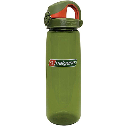 Nalgene On-The-Fly Lock-Top Sustain Bottle, 24 oz, Juniper with Juniper Orange Cap, 24oz, 5565-3624