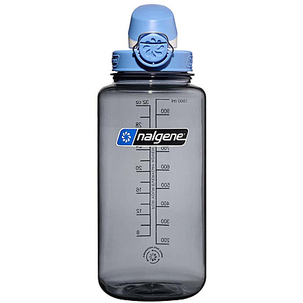 Nalgene Wide Mouth On The Fly Sustain Water Bottle, 16 oz, Gray with Seaport Cap, 32oz, 1791-2005
