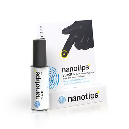 Nanotips Black Touchscreen Solution For Leather Gloves, Black, NAN-NBK000