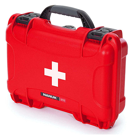 Nanuk 909 Case Empty with First Aid Logo, Red, 909S-000RD-PA0-FSA01