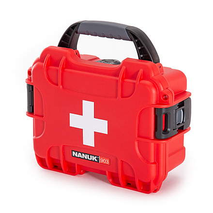 Nanuk Case 903 w/First Aid Logo, Red, Small, 903S-000RD-PA0-FSA01