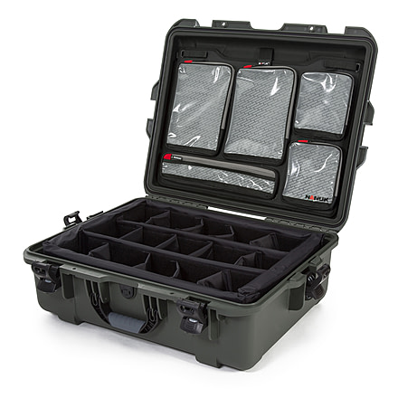 Nanuk Case 945 w/lid org./divider, Olive, Large, 945S-060OL-0A0