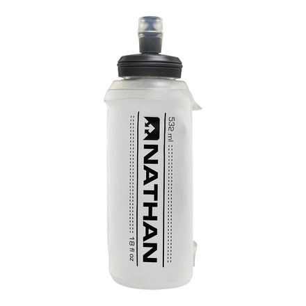 Nathan 18oz Soft Flask with Bite Top, Clear, NS4013-0153-18OZ