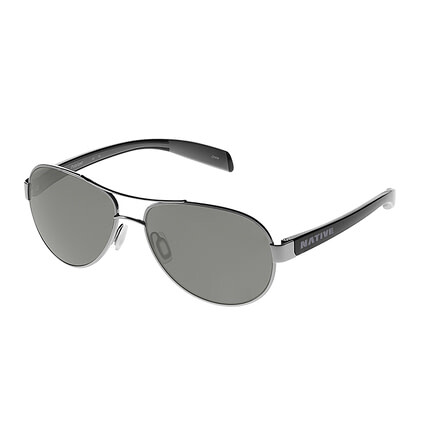 Native Eyewear Haskill Sunglasses,Chrome/Iron/Gray Frame,Gray Lens,Polarized,164 377 523