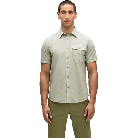 Nau Bloq Button Up Shirt - Short Sleeve - Men's, Loden, Large, 586M01-388-L