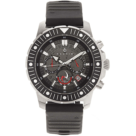 Nautis Caspsian Chronograph Strap Watch w/Date, Black, One Size, 21227G-B
