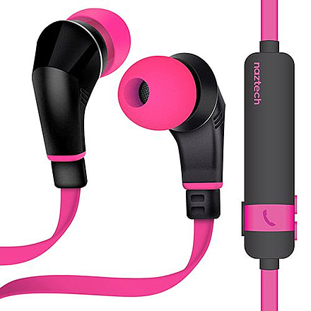 Naztech NX80w Wireless Sports Earphones, Pink/Black, Pink &amp; Black, 1 Year Limited Warranty, NAZ-38997
