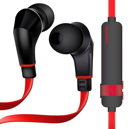 Naztech NX80w Wireless Sports Earphones, Red/Black, Red/Black, 1 Year Limited Warranty, NAZ-38973