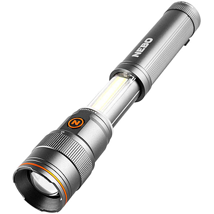 Nebo Franklin Slide Rechargeable Dual Flashlight and Work Light, 500 Lumens, Black, NEB-WLT-0025
