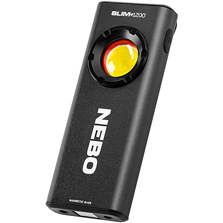 Nebo SLIM LED Flashlight, Lithium Ion, White/Red, 1200 Lumens, Black, NEB-WLT-1007