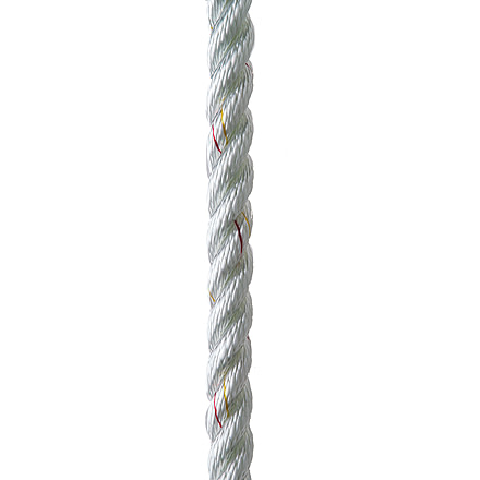 New England Ropes 1/2&quot; X 35' Premium Nylon 3 Strand Dock Line - White w/Tracer 76607
