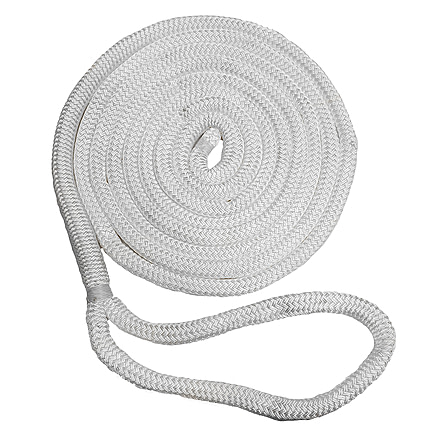 New England Ropes 1/2in Double Braid Dock Line - White - 35ft, C5050-16-00035