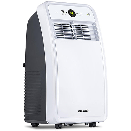 NewAir Compact Portable Air Conditioner, White / Black, 7,500 BTUs Cools 200 sq ft, NAC08KWH00
