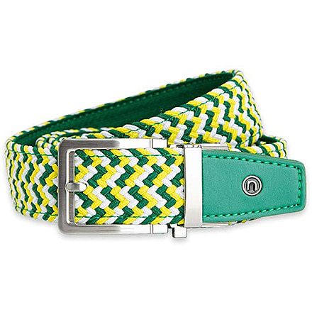 Nexbelt Braided Augusta Golf Belt, Green/White/Yellow, PCD9466