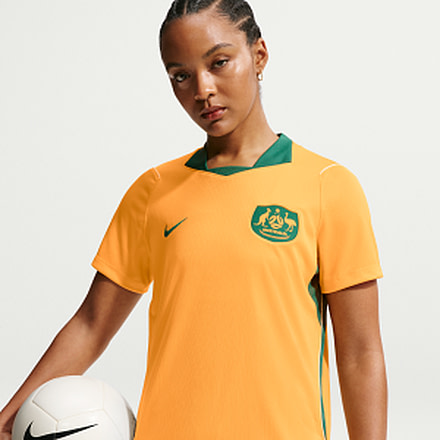 Nike Australia 2026 Stadium Home Nike Womens Dri-FIT Soccer Jersey in Brown IB5270-704, Brown, S, female, 1015829290-00198488508597