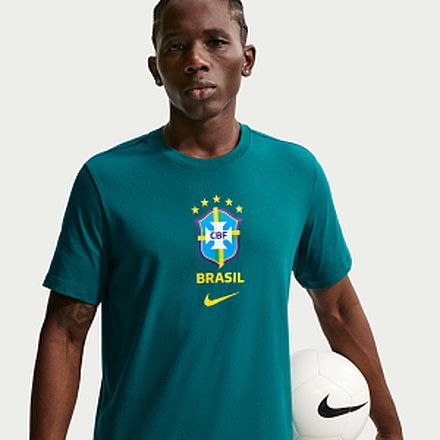 Nike Brazil Nike Mens Soccer T-Shirt in Green IH2174-381, Green, 2XL, male, 1015871692-00198729210524