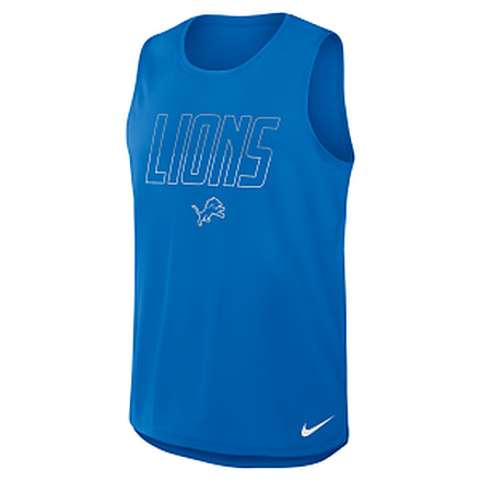 Nike Detroit Lions Nike Mens Dri-FIT NFL Tank Top in Blue 045R45A9J-YPB, Blue, L, male, 1016031293-00199137234522