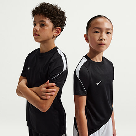 Nike Nike Strike Big Kids Dri-FIT Soccer Short-Sleeve Top in Black IO1938-010, Black, M, unisex, 1015835722-00198726355730