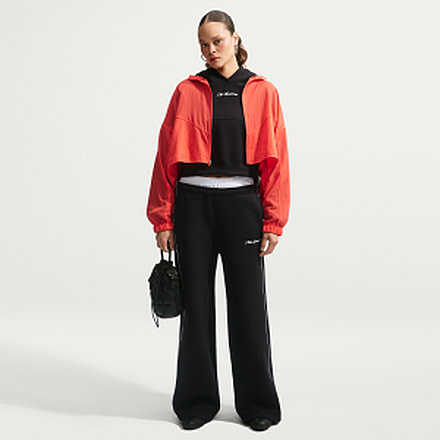 Nike Nike Womens Studio Fleece Weight "Graphic Pack" Mid-Rise Wide-Leg Pants in Black IQ3170-001, Black, M, female, 1016003412-00198967907798