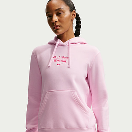 Nike Nike Womens Wrestling Pullover Hoodie in Pink APS550NAWR-PNF, Pink, L, female, 1015905016-00840501507680