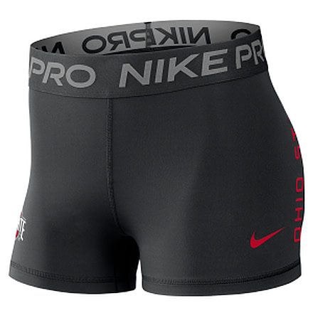 Nike Ohio State Pro Nike Womens Dri-FIT College Mid-Rise Shorts in Black 04PR00AOH-5KT, Black, M, female, 1016090707-00199296998808
