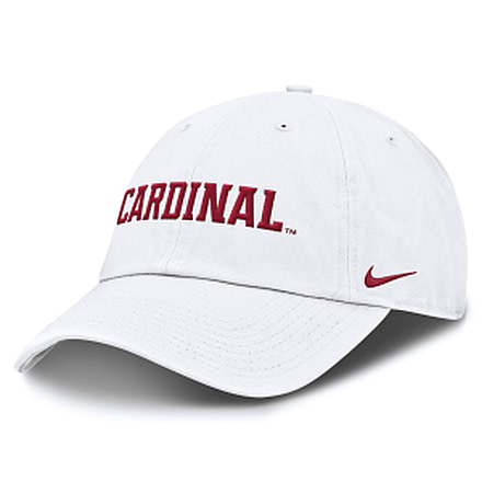 Nike Stanford Cardinal Core Club Mascot Wordmark Nike Mens College Adjustable Hat in White NC0110ASDN-V72, White, One Size, male, 1015802449-00197553743901