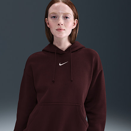 Nike Womens Nike Sportswear Phoenix Fleece Oversized Pullover Hoodie in Red DQ5860-652, Red, S, female, 1015769934-00198484936974
