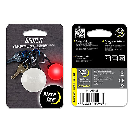 Nite Ize Carabiner Light, Red/Black Gates, MSL-10-R6
