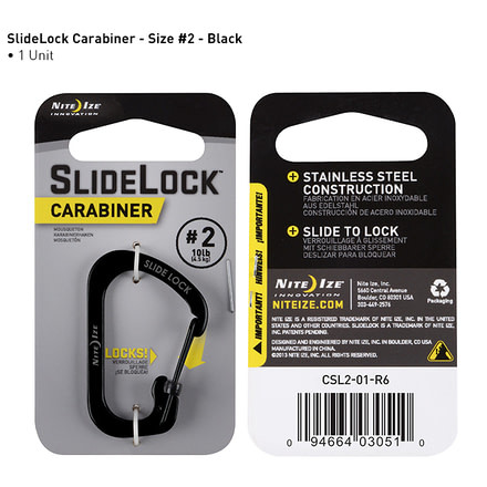 Nite Ize Carabiner SlideLock Steel Number 2, Black CSL2-01-R3