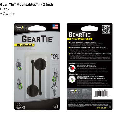 Nite Ize Gear Tie Mountables - 2in, Black GTU2-01-2R7