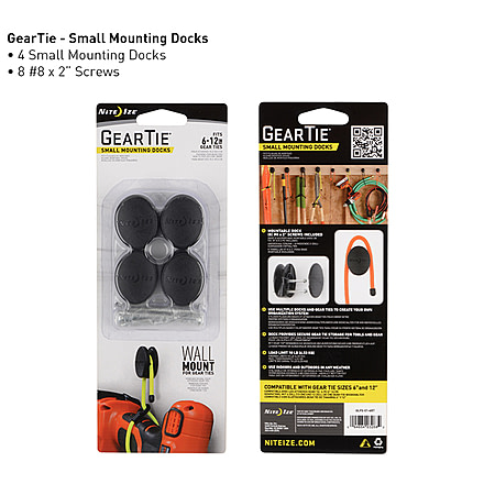 Nite Ize Gear Tie Mounting Dock,Pack of 4,Large GLPL-01-4R7