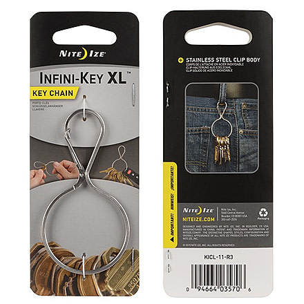 Nite Ize Infini-Key Clip,Stainless Steel,XL KICL-11-R3
