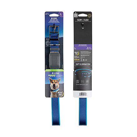 Nite Ize NiteDog Rechargeable LED Collar, Blue/Blue, Large, NDCRL-03-R3