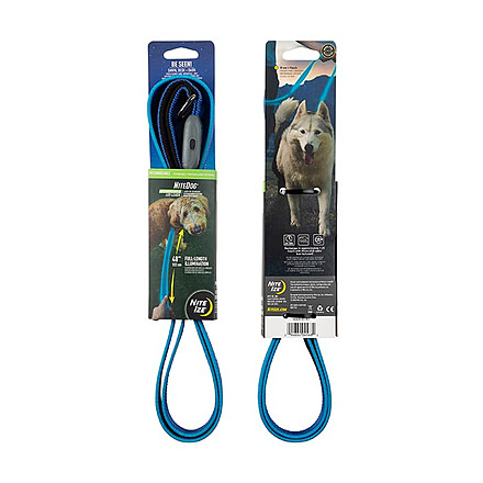 Nite Ize NiteDog Rechargeable LED Leash, Blue/Blue, NDLR-03-R3