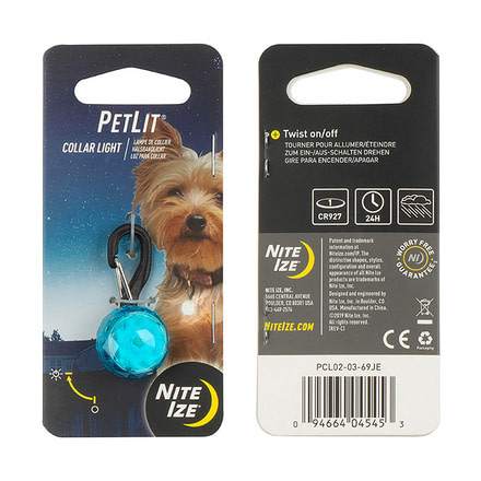 Nite Ize PetLit Collar Light, Turquoise PCL02-03-69JE