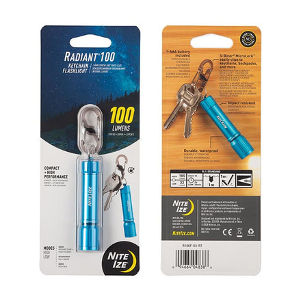 Nite Ize Radiant 100 Keychain Flashlight, Blue, R100F-03-R7