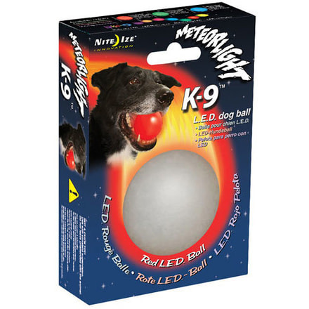 Nite Ize MeteorLight Ball LED Light Up Dog Ball, Colors Nite Ize MeteorLight Ball LED Light Up Dog Ball - Red